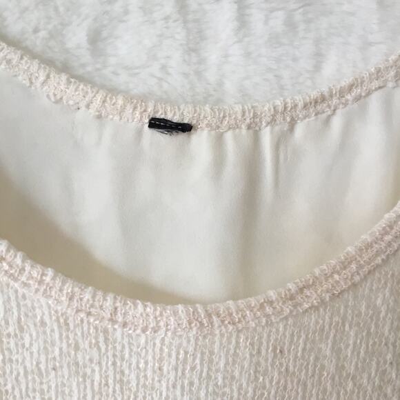 Cream Long Sleeve with Floral Lace Back Sweater - Picture 2 of 16